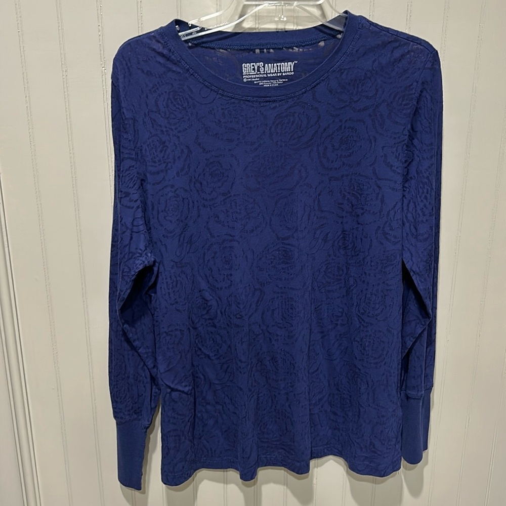 Grey’s Anatomy navy patterned long sleeve undershirt 2XL